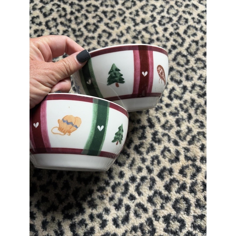 Set of 2 PFALTZGRAFF SNOW BEAR 5 1/2" Soup / Cereal Bowls (C2) Holiday Christmas
